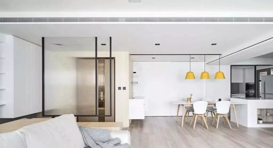 极简风格客厅书房一体化设计-63