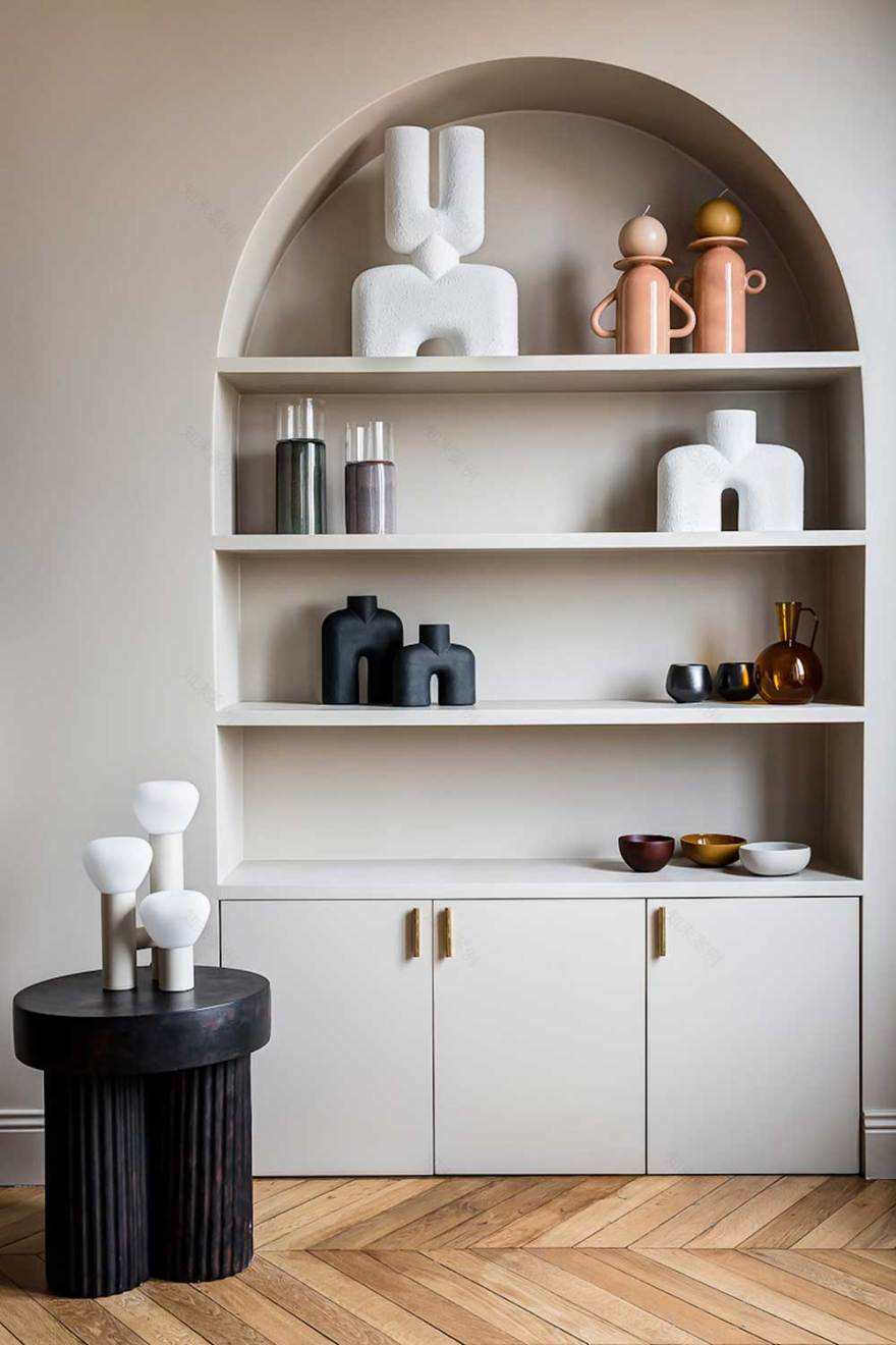 巴黎时尚公寓 | 弧形设计与色彩的完美结合-4