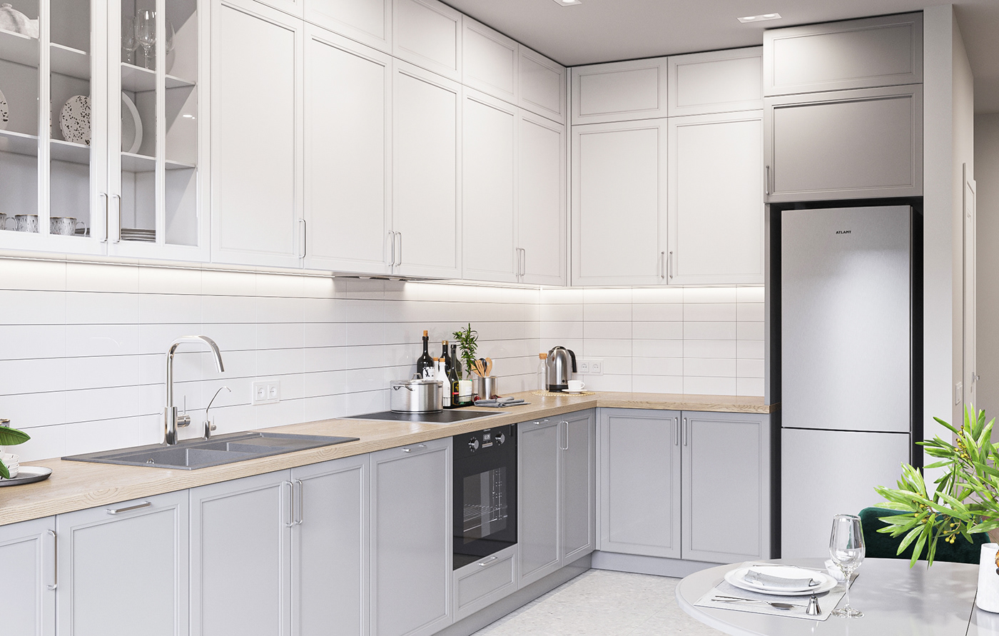 乌克兰罗旺茨镇屋简约厨房设计丨Anastasiia Trofymiuk-10