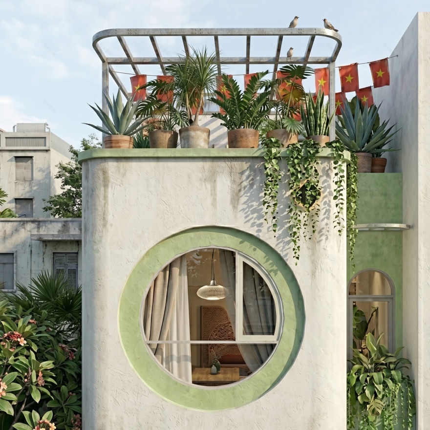 圆形房屋丨越南河内丨MIN.D DESIGN(建筑师:Nguyen Duc Minh)-0