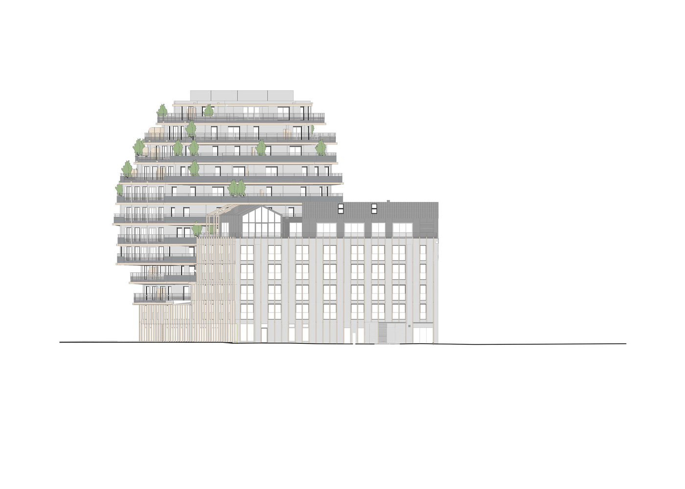 
将绿色和自然光融入集托儿所老年公寓一体的住宅楼设计 - 戈者设计 | 戈者设计-35