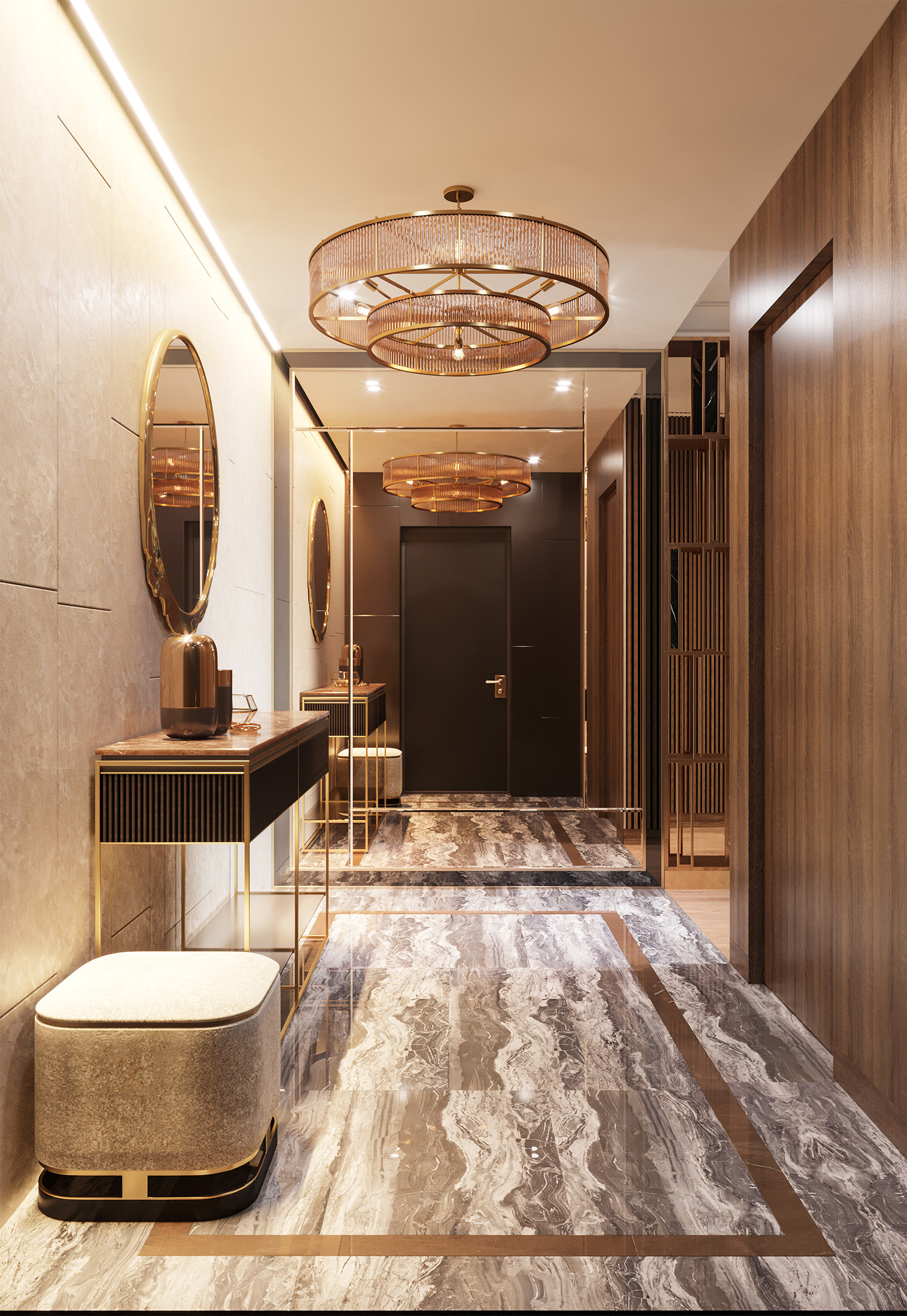 ЖК Grand DeLu·e 客厅丨俄罗斯莫斯科丨Red robot design-6