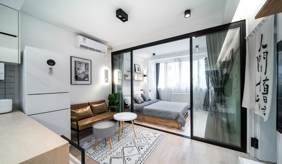 50 平二居室极简原木风设计,紧凑空间多功能利用-8