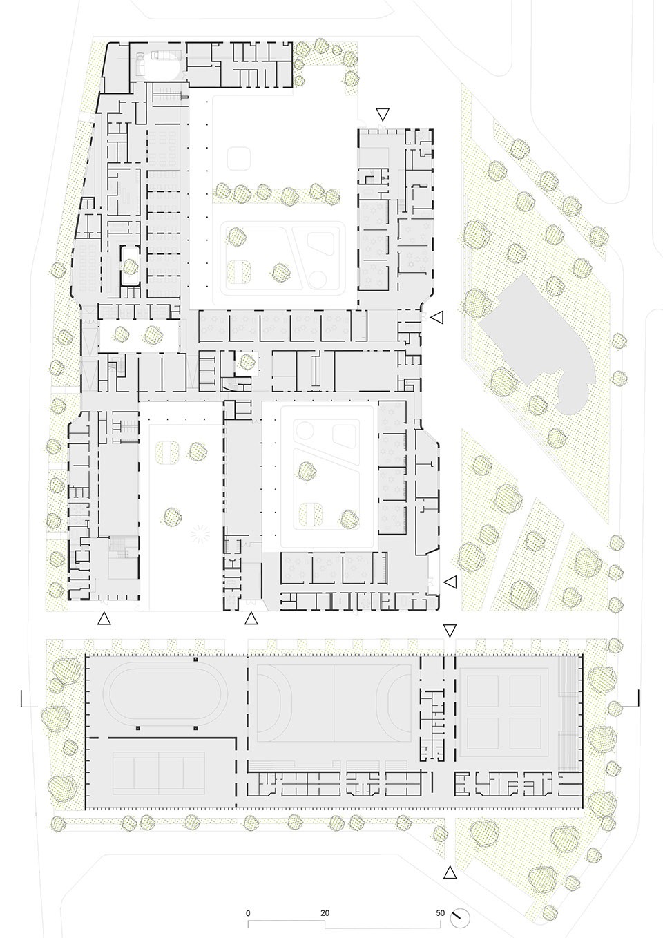 法国 Trivaux-Garenne 校园——柔和与环保的设计理念-21