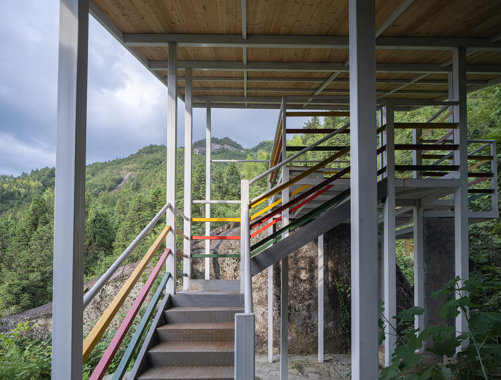 白水洞天,山野几何·白水洞村石瀑间的线性钢亭组群丨中国邵阳丨湖南大学建筑与规划学院-49