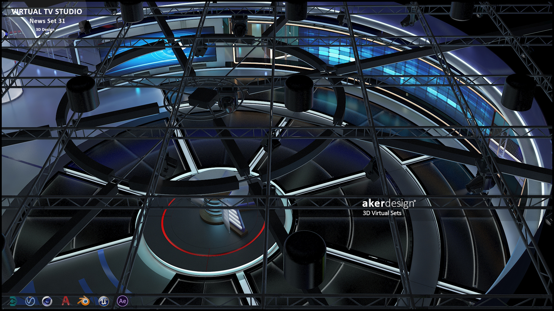 虚拟电视演播室新闻场景 1-16