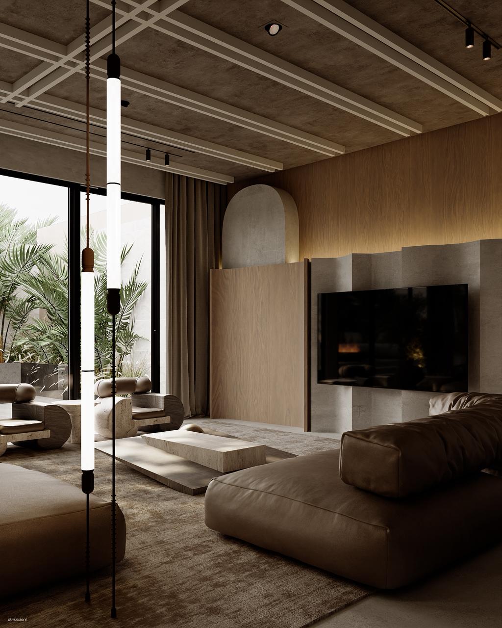 Modern Luxury Living & Dining Interior Design-1