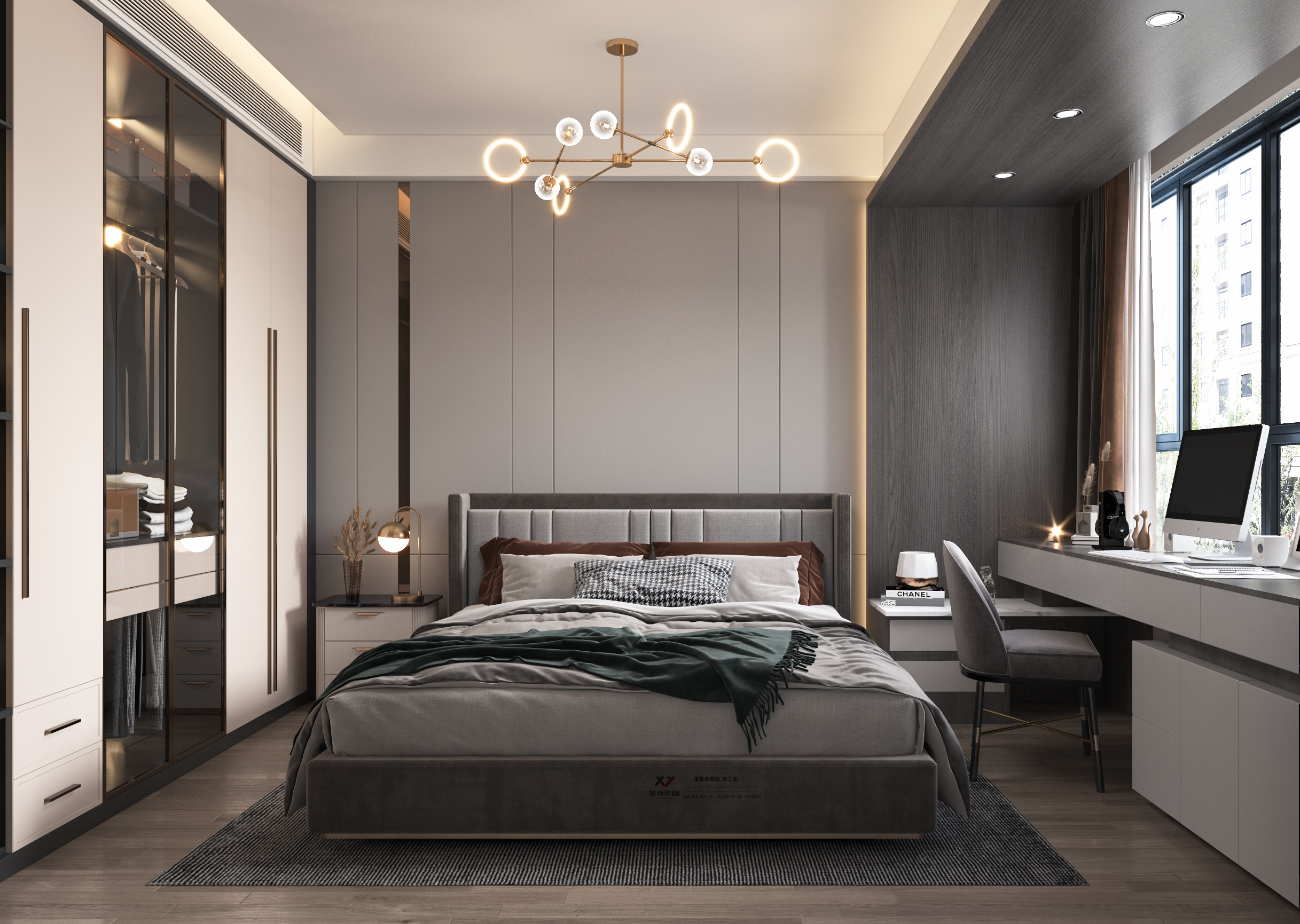 现代黑白灰简约家居空间设计-5