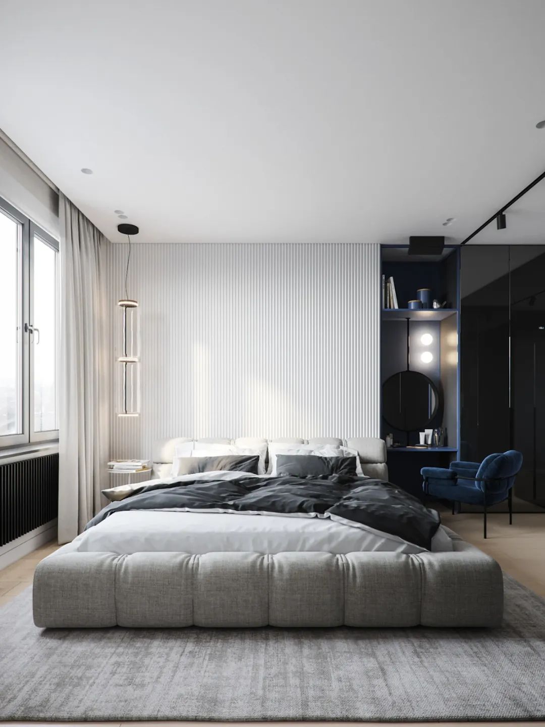 TSAUNYA 工作室现代住宅设计 | 灰木色系蓝色打造精致生活空间-17