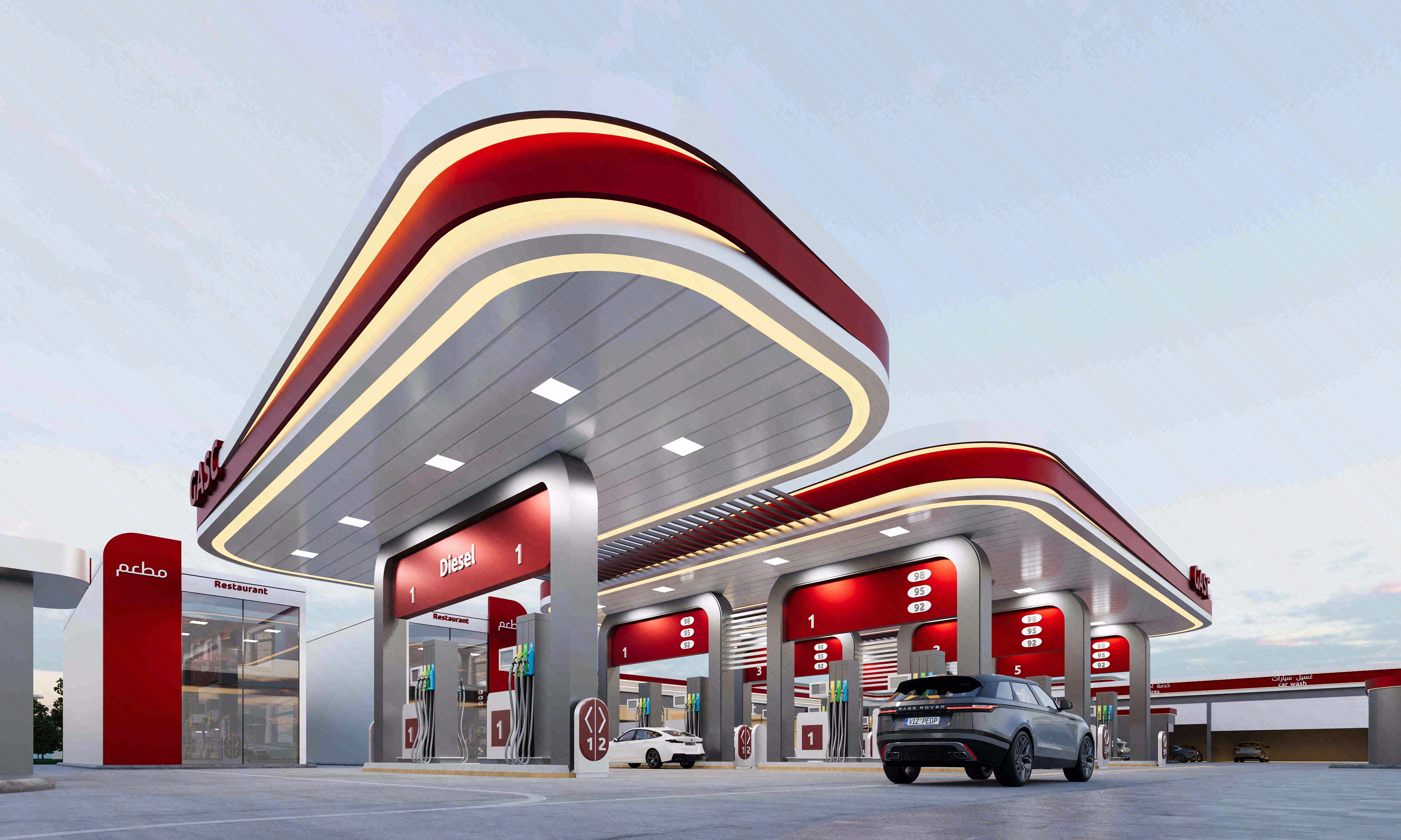 Gas station exterior design-1