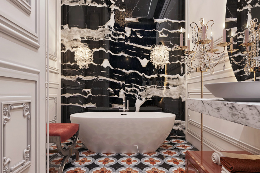 莫斯科高级灰橙色空间设计-39