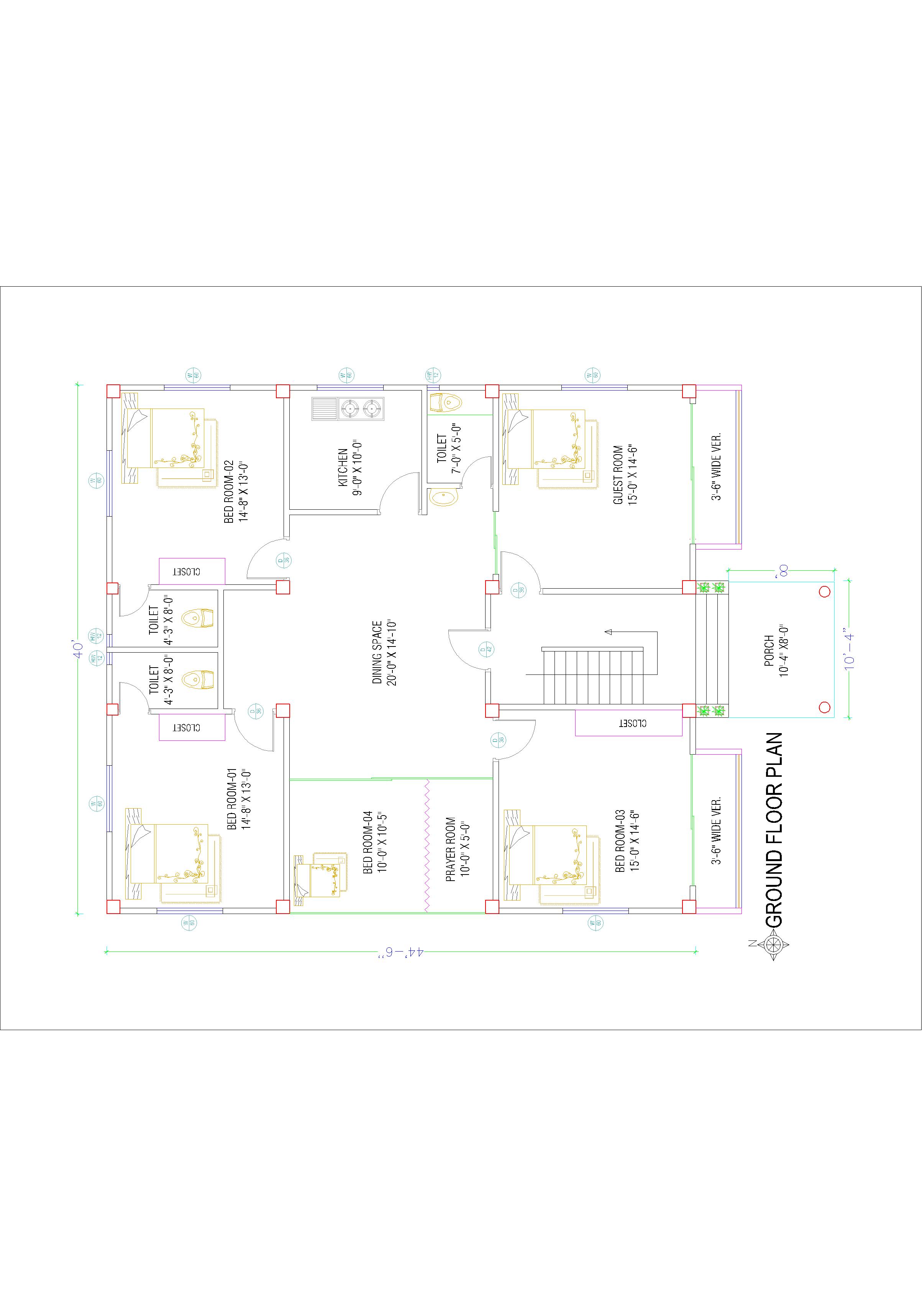3D Floor Plan_ European House Design-4