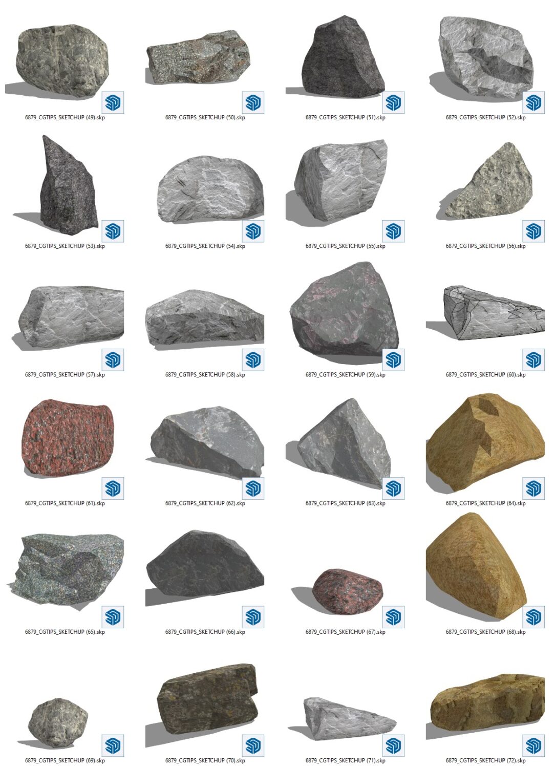Sketchup景观石模型免费下载-3