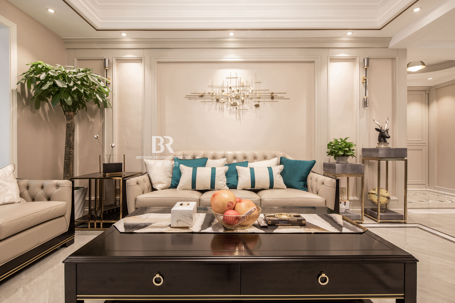 重庆中渝山顶道国宾城现代轻奢跃层装修设计-13