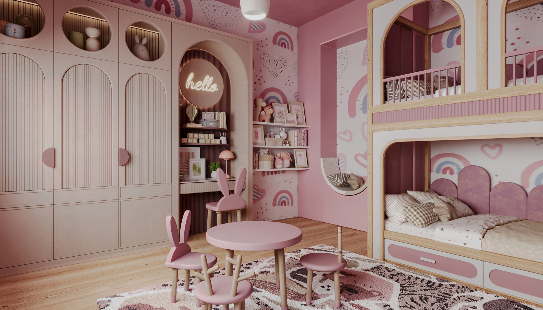 Girls' bedroom design-0