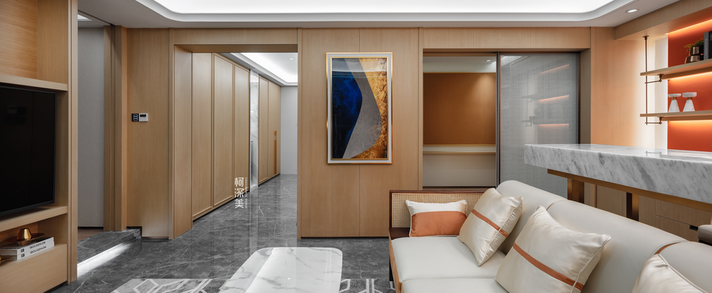 双月湾度假屋 · 现代简约,融入夕阳橙与海洋蓝的活力空间丨中国惠州丨柯深美（深圳）室内设计有限公司-16