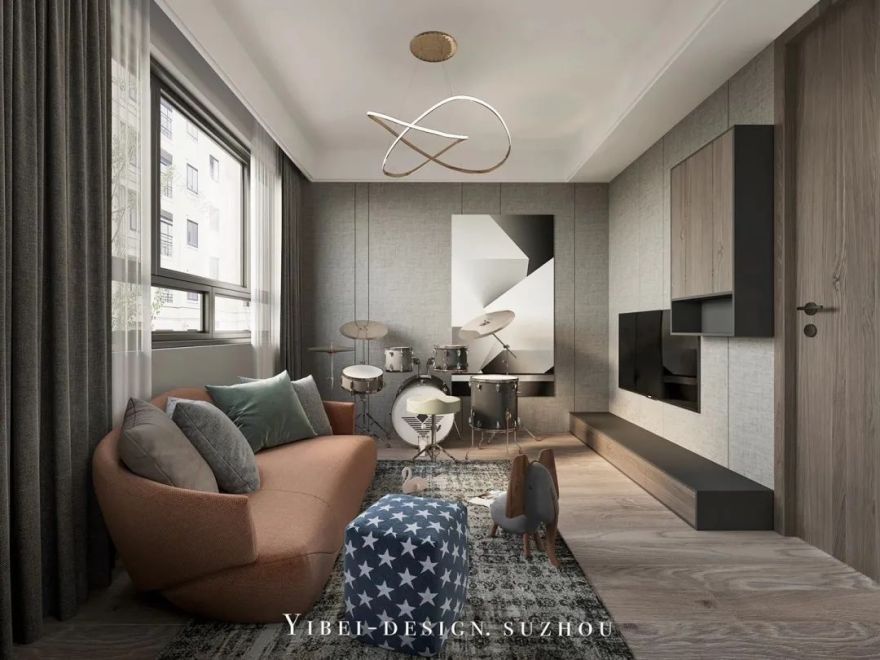 一贝设计 | 现代棕色空间 | 优雅气质与活力并重-9