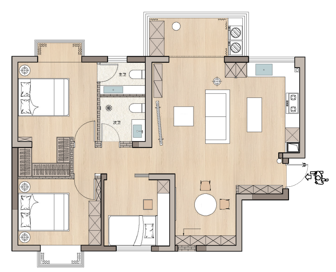 佳园实景|橘芷|黄金时代X100㎡中古风，一眼crush的治愈小家，复古微甜刚刚好~-24