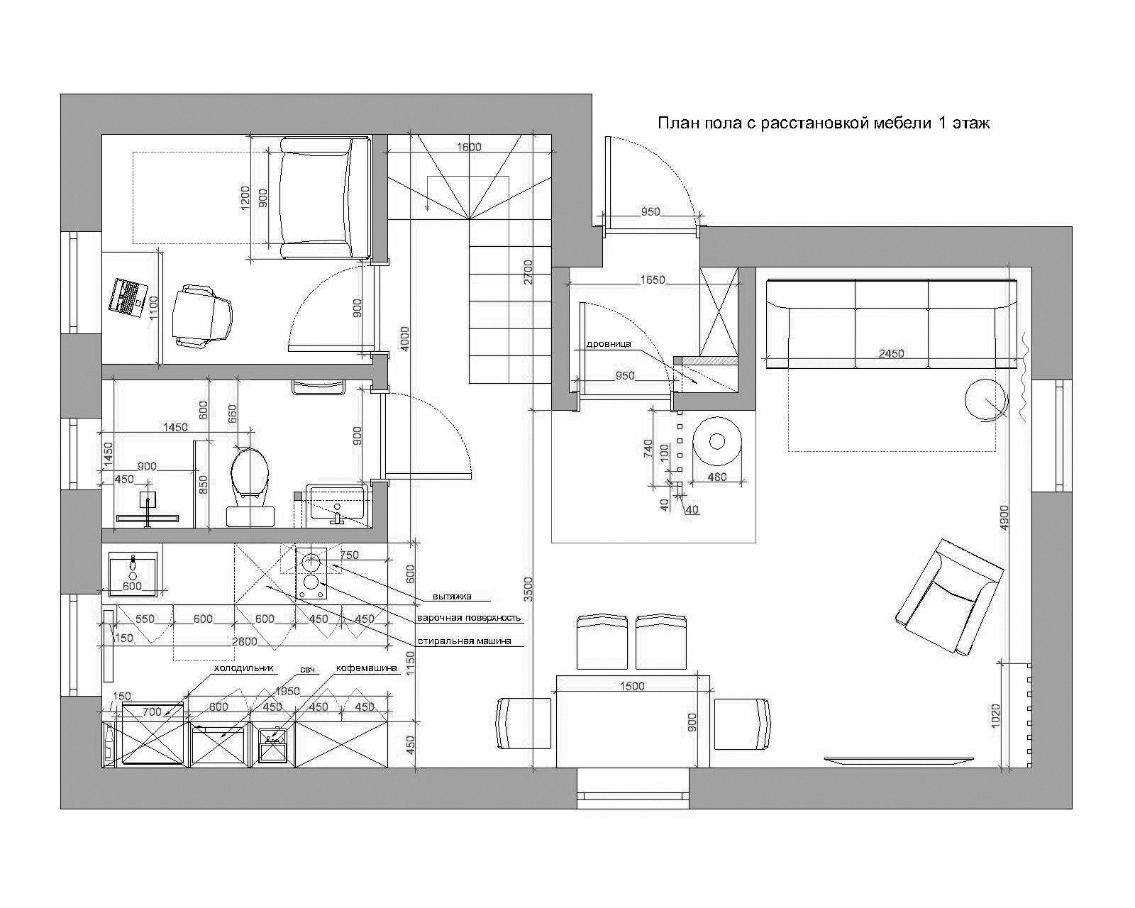 Эскизный проект загородного дома 100 м.кв.-1