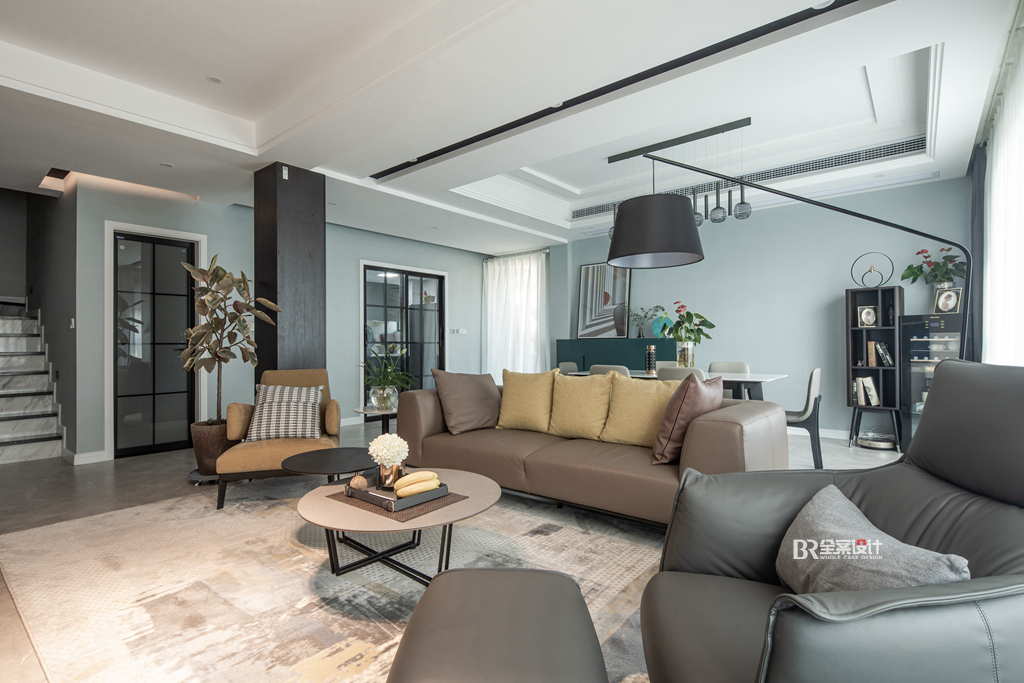 康桥融府别墅现代简约灰调空间设计丨袁云莉(首席设计师)-9