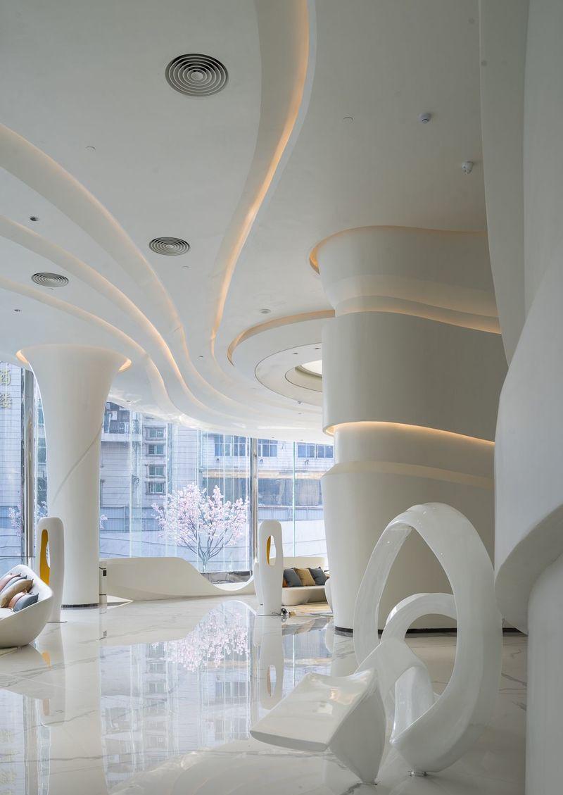 武汉万松九里售楼处 | 圆弧曲直的艺术空间-6