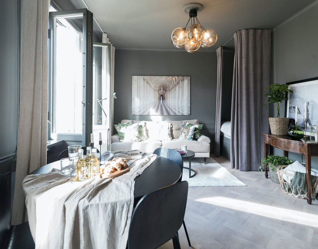 瑞典 35 平米小户型公寓的精致设计-1