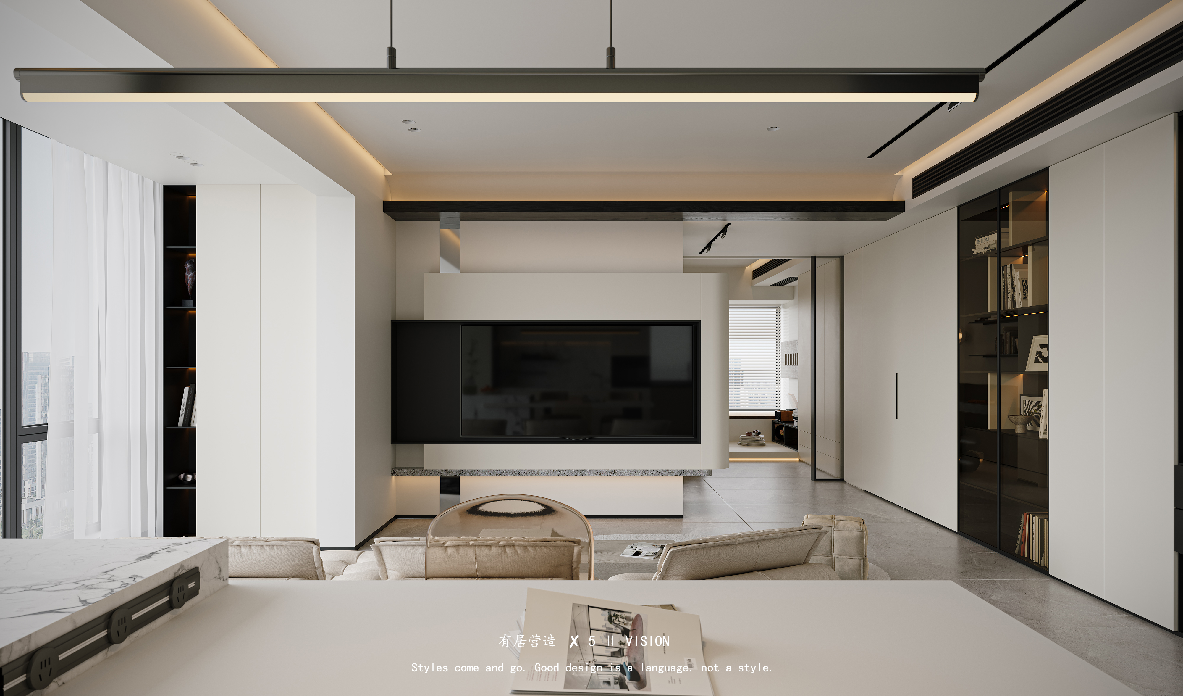 现代简约奶油风效果图丨有居营造——吴建遥-2