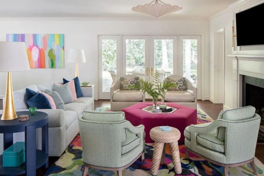 跟 Hickory Chair 学软装设计:用波普色系拯救沉闷的家-14