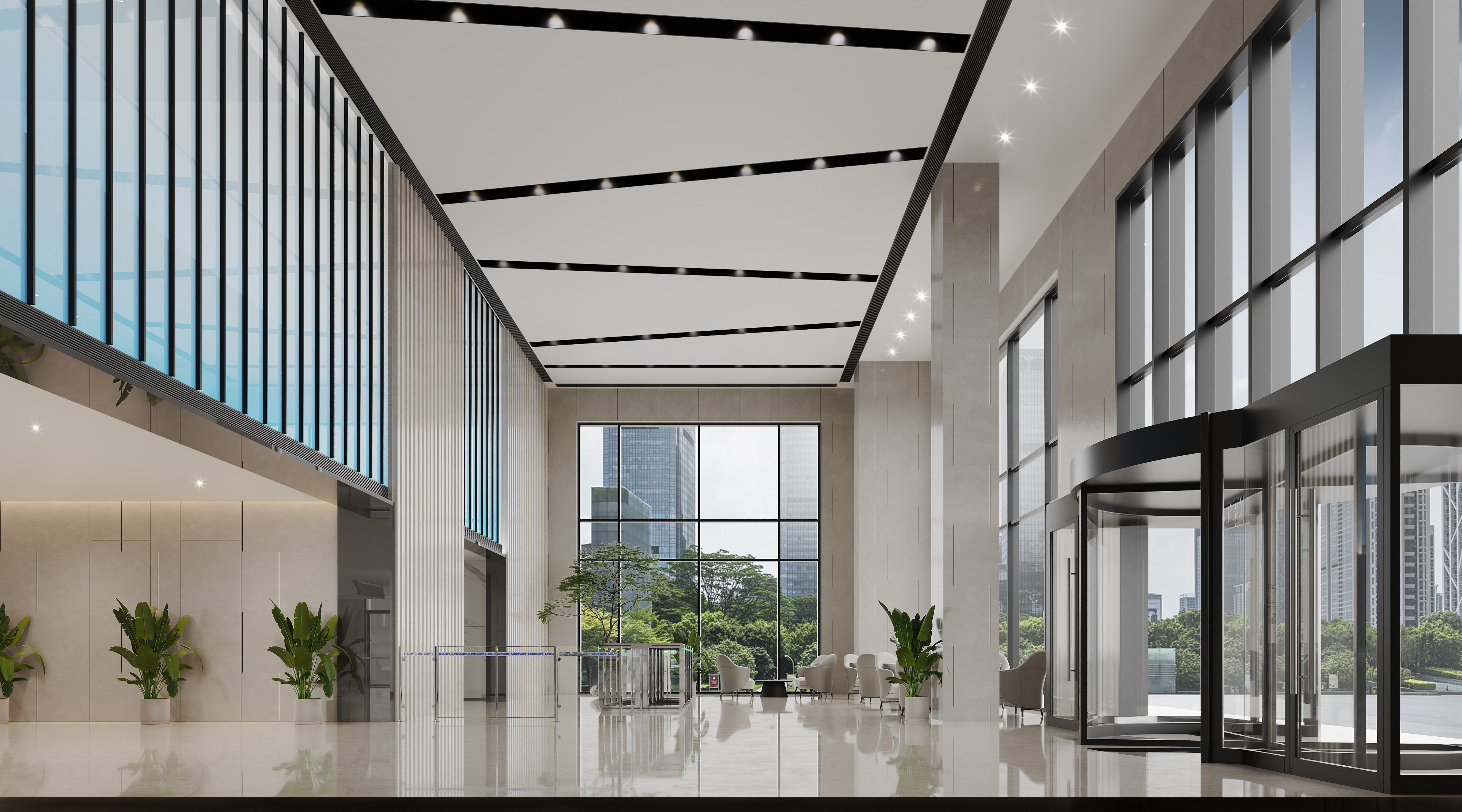 写字楼 公区 大厅 办公区 效果图展示-5