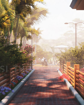 Anastasiya Gushchina丨庭院丨Architecture Animation Project with Rangoon