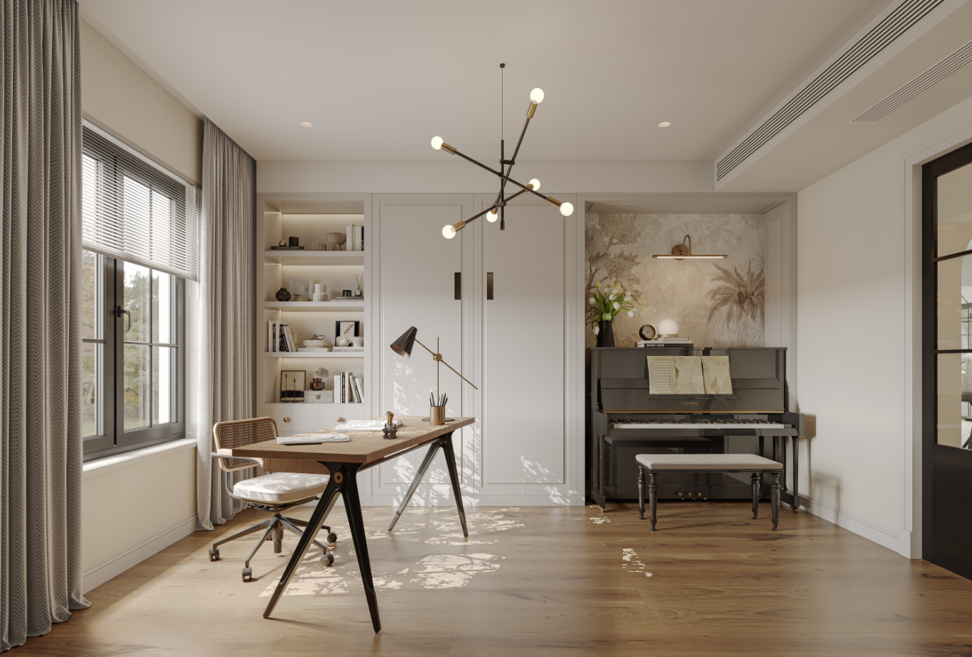 现代美式|3D渲染图-13