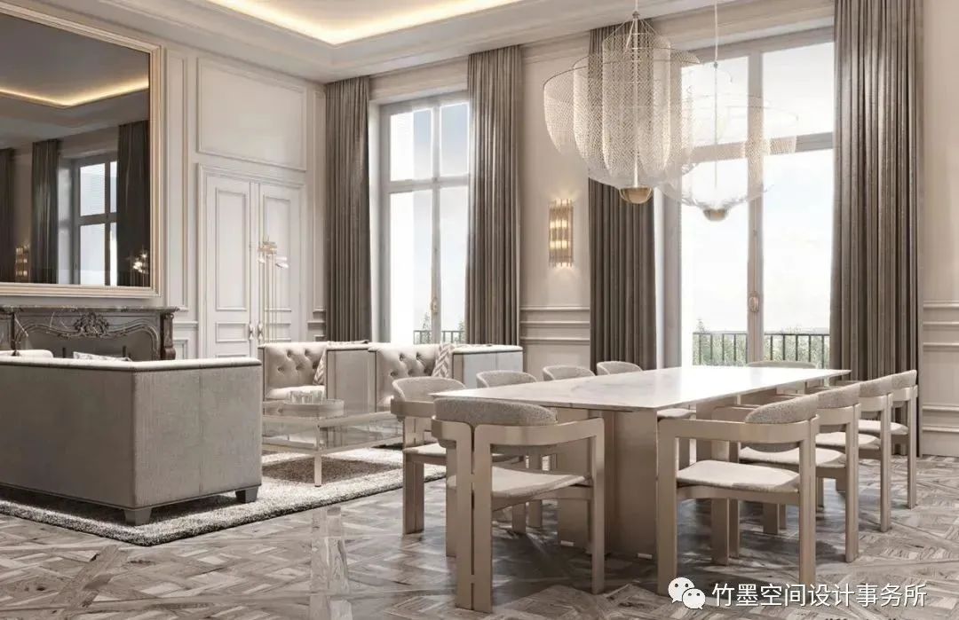 法式轻奢之美·竹墨空间设计事务所 200㎡艺术住宅-2