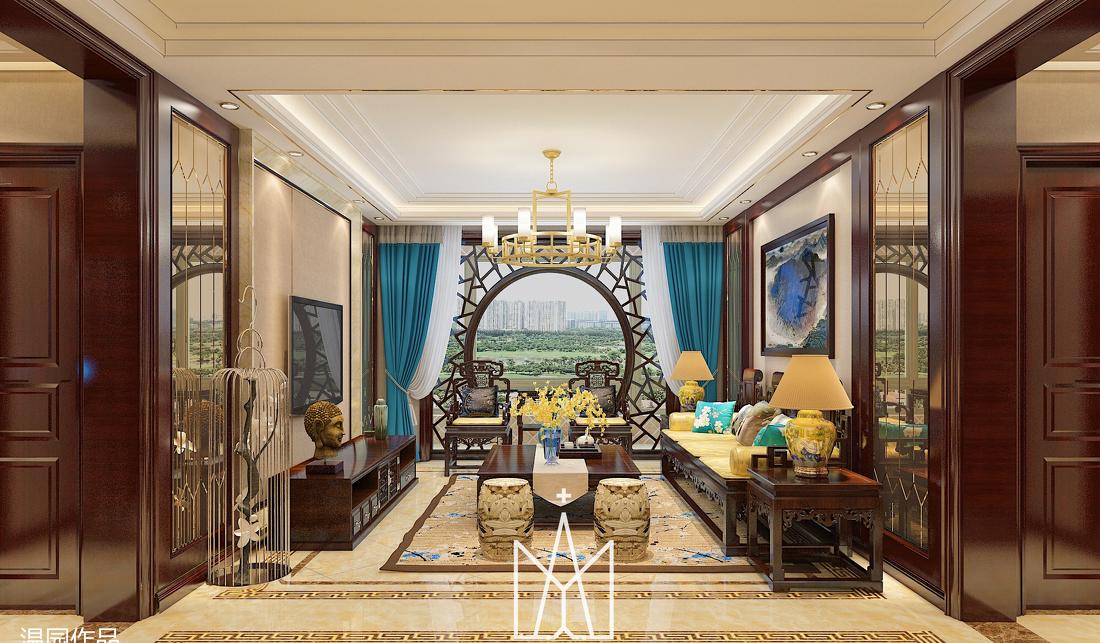 130 平中式风格家居设计，红木家具、玻璃隔断打造雅致空间-4