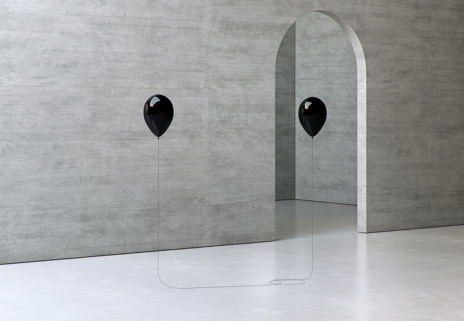 漂浮的黑色气球-15