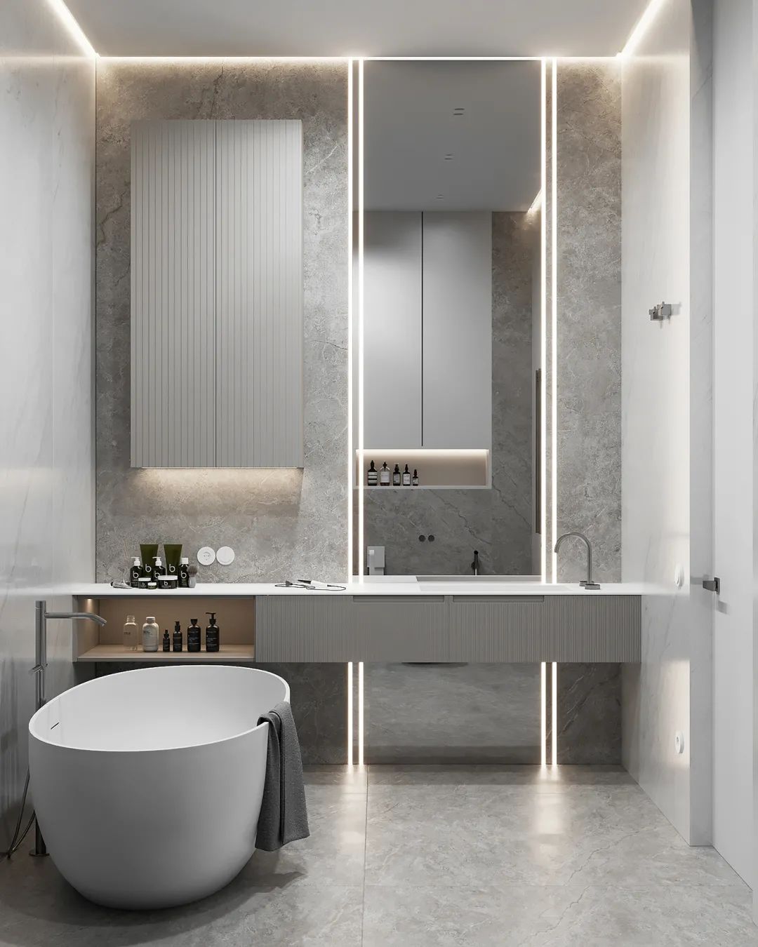 极简高级灰 · 一家三口蓝色豪宅设计丨俄罗斯丨俄罗斯设计师 Alina Larionova-50