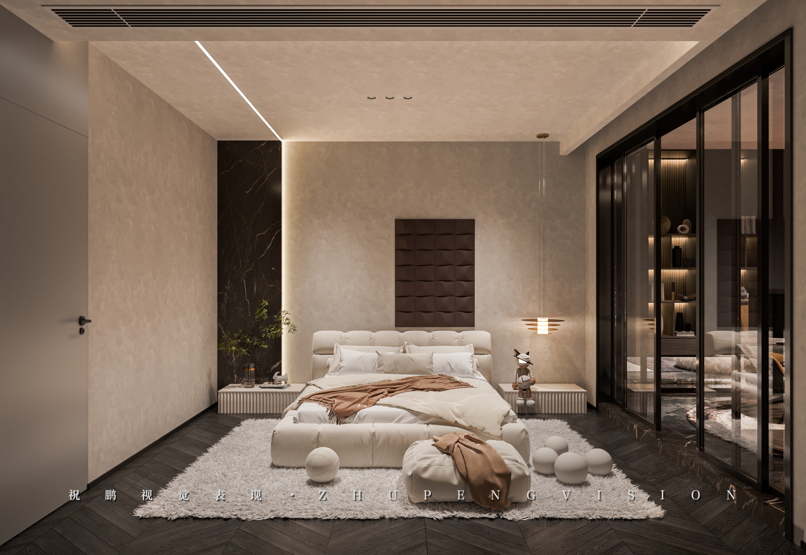 大平层家装效果图丨武汉祝鹏视觉表现-16