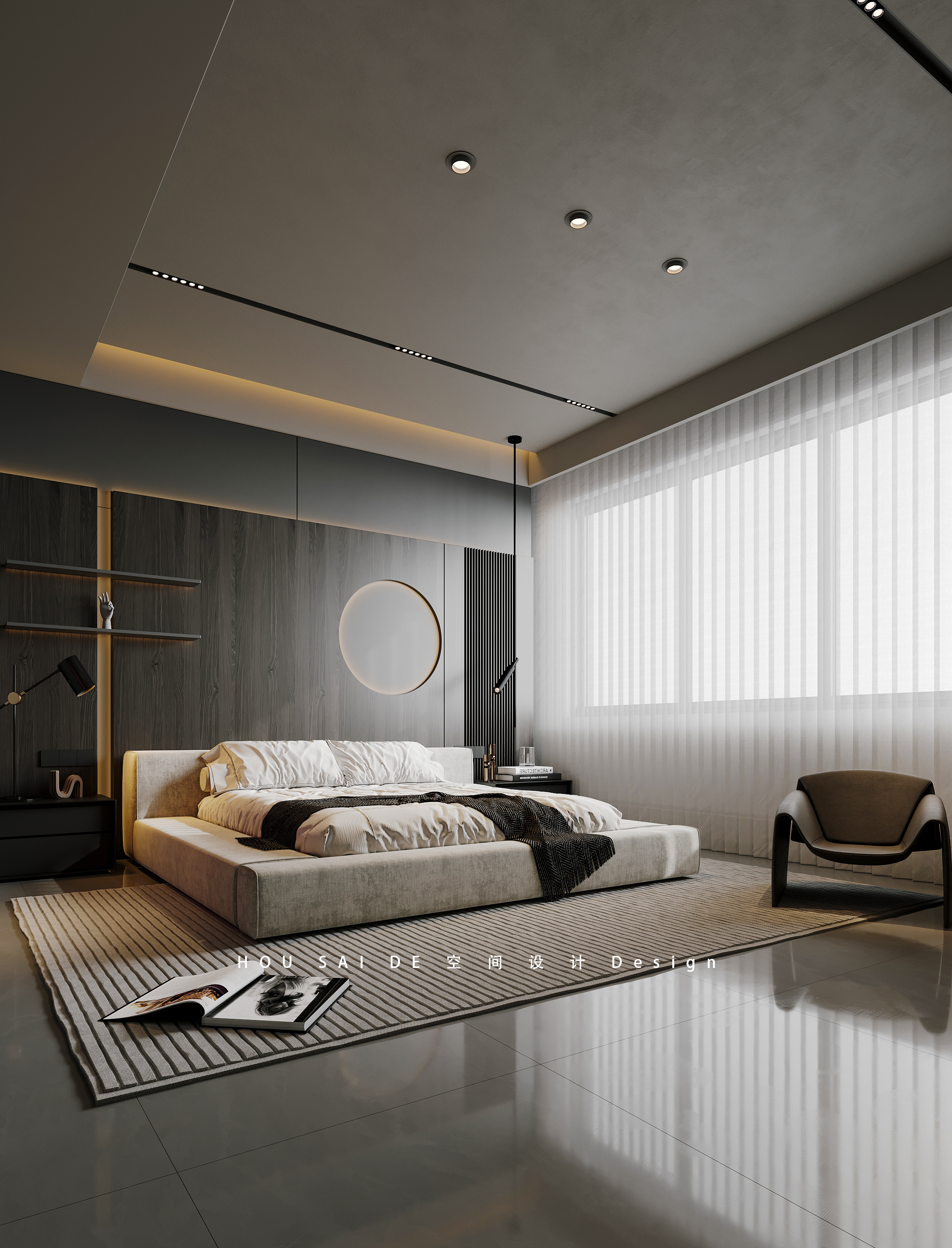 暗黑极简风格室内设计丨中国河北丨HSD 设计林-43