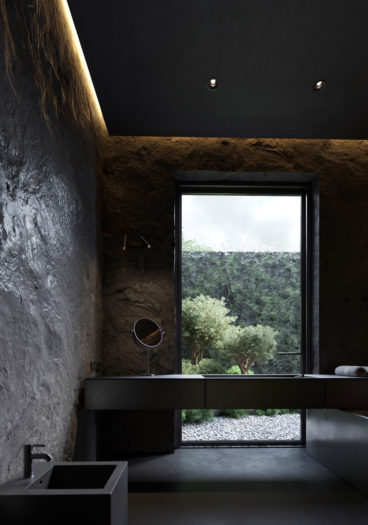 高级黑 极简别墅设计！-40