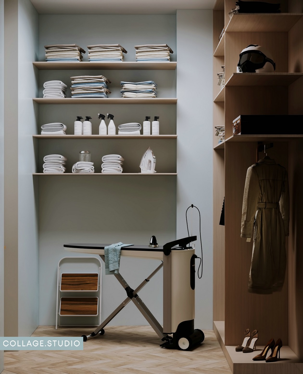 浅蓝色+木质 美的纯粹又自然。-16