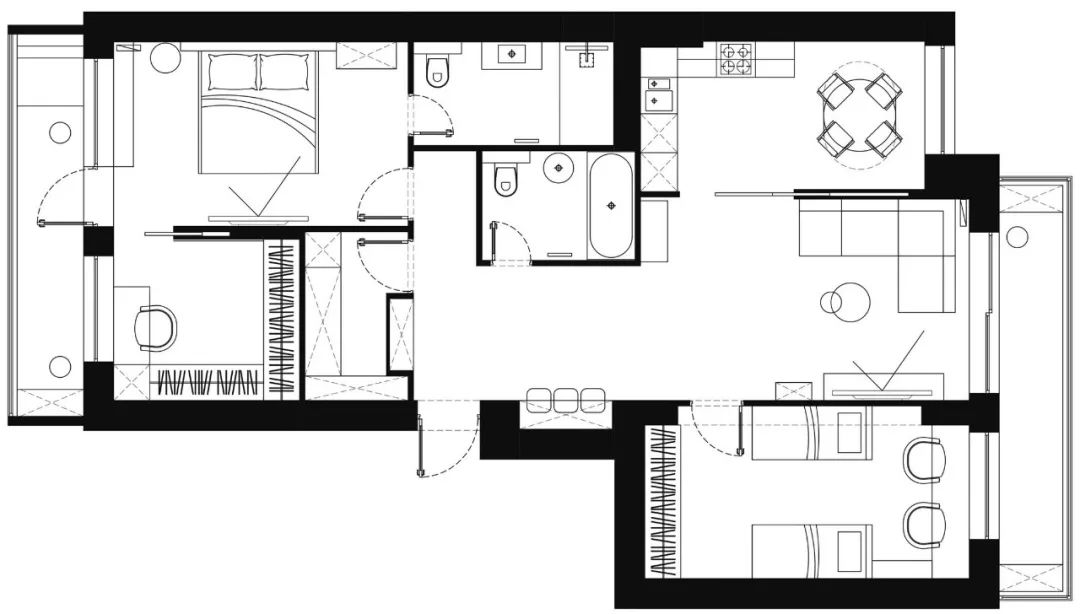 极简北欧风公寓设计，空间元素增添艺术风味-34