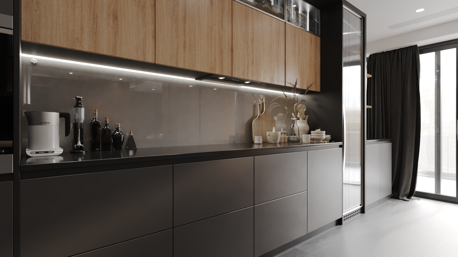 Luxury Interior Livingroom and Kitchen-2