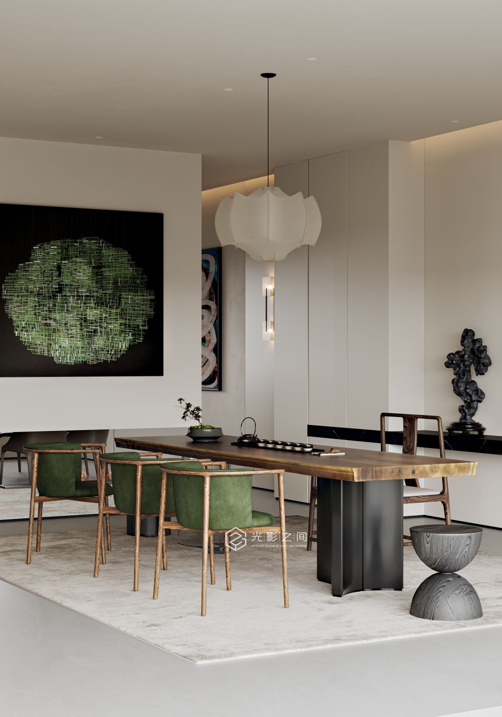 效果图|别墅里的空间设计表现-10