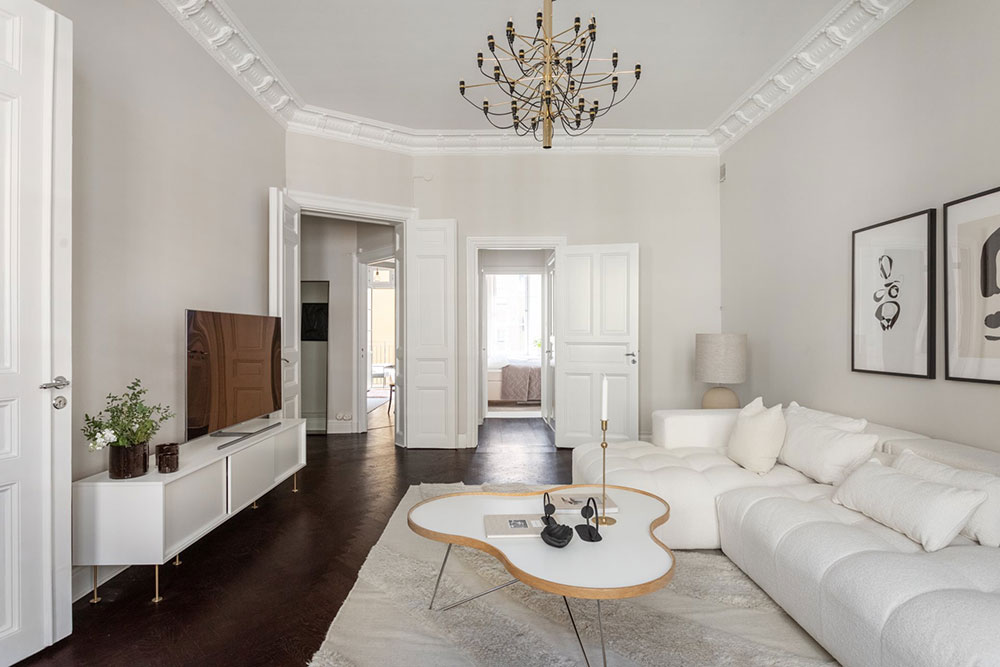 斯德哥尔摩 90 平米全白公寓,极简优雅风设计-5