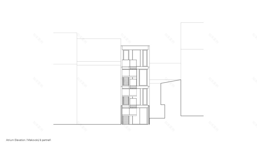 捷克布拉格四层狭长住宅-64