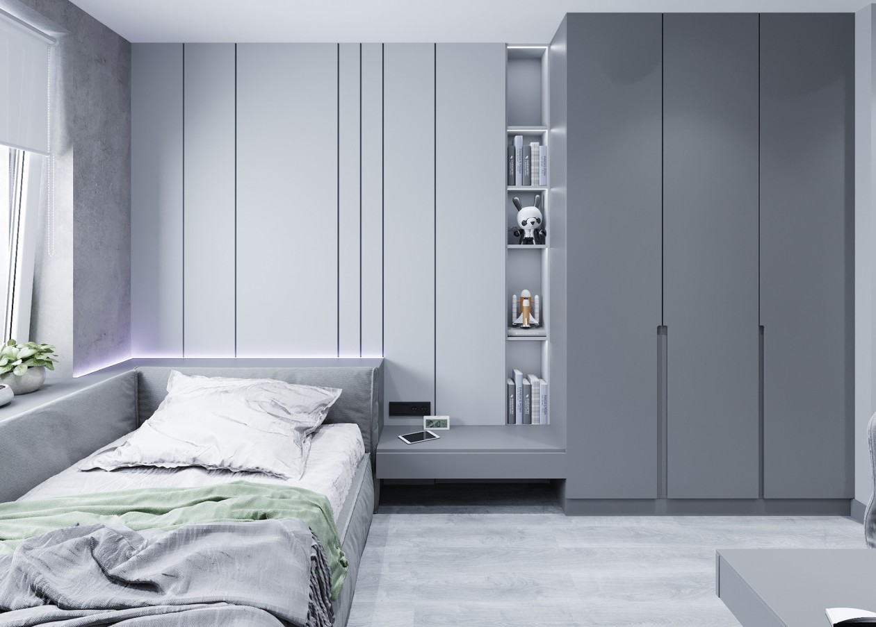 93㎡灰色系空间设计 演绎现代人的精致生活-23