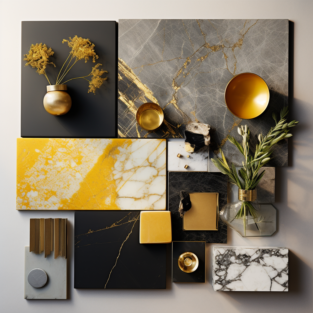 Yellow luxury mood board for interior design-5