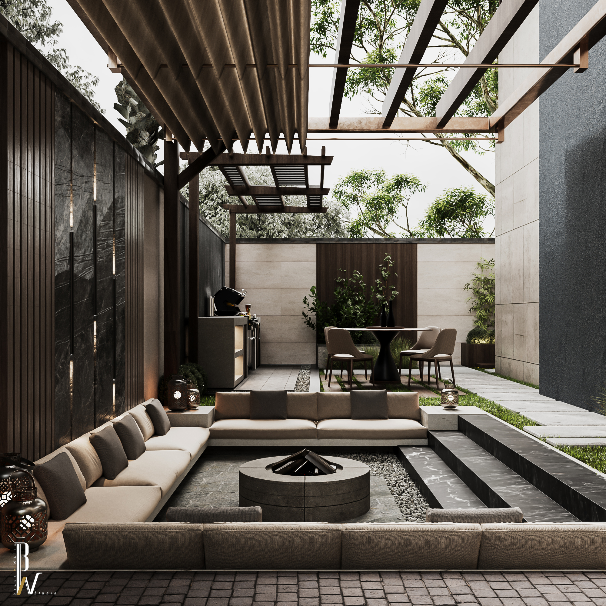 别墅景观丨阿曼丨Black N White-13