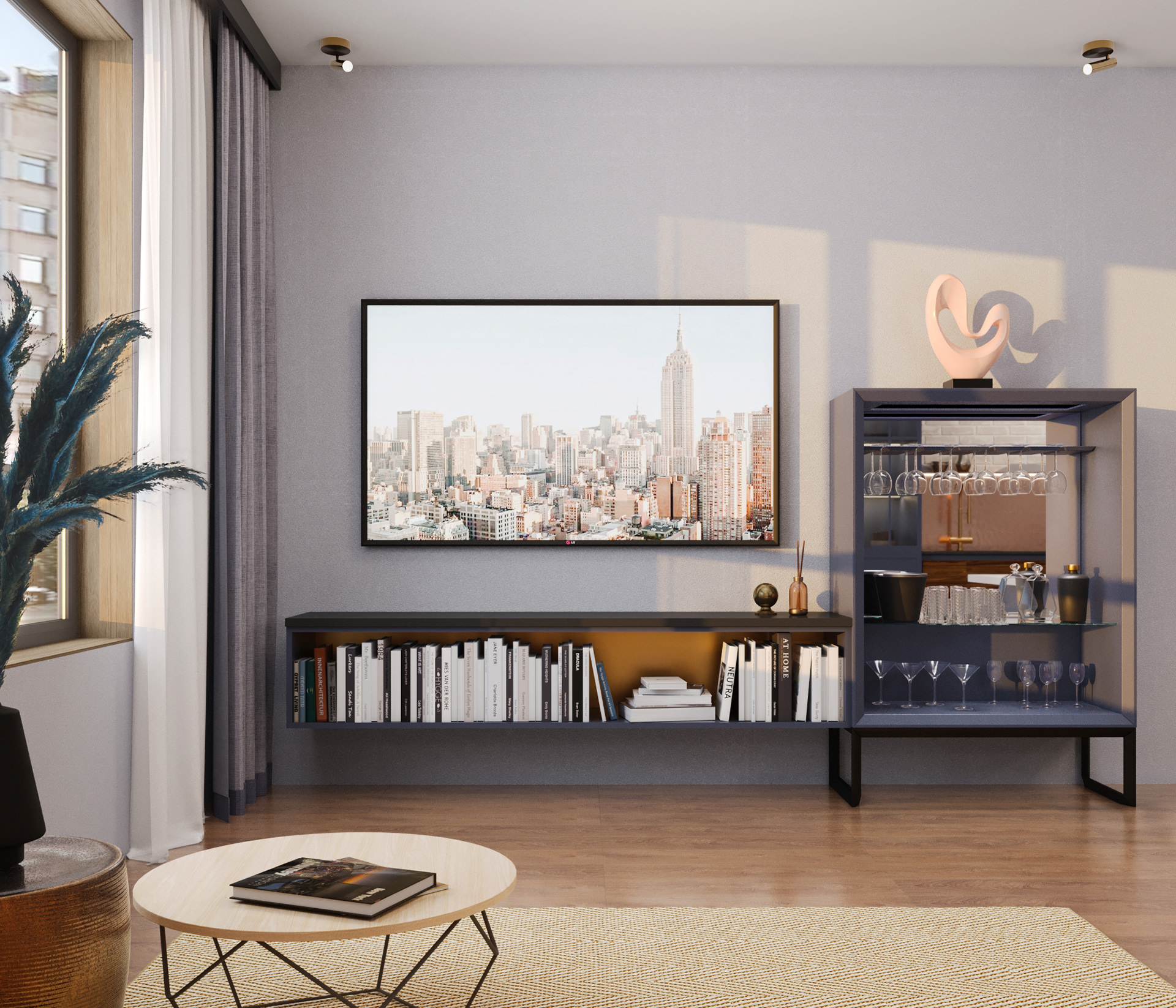 现代客厅  厨房-6