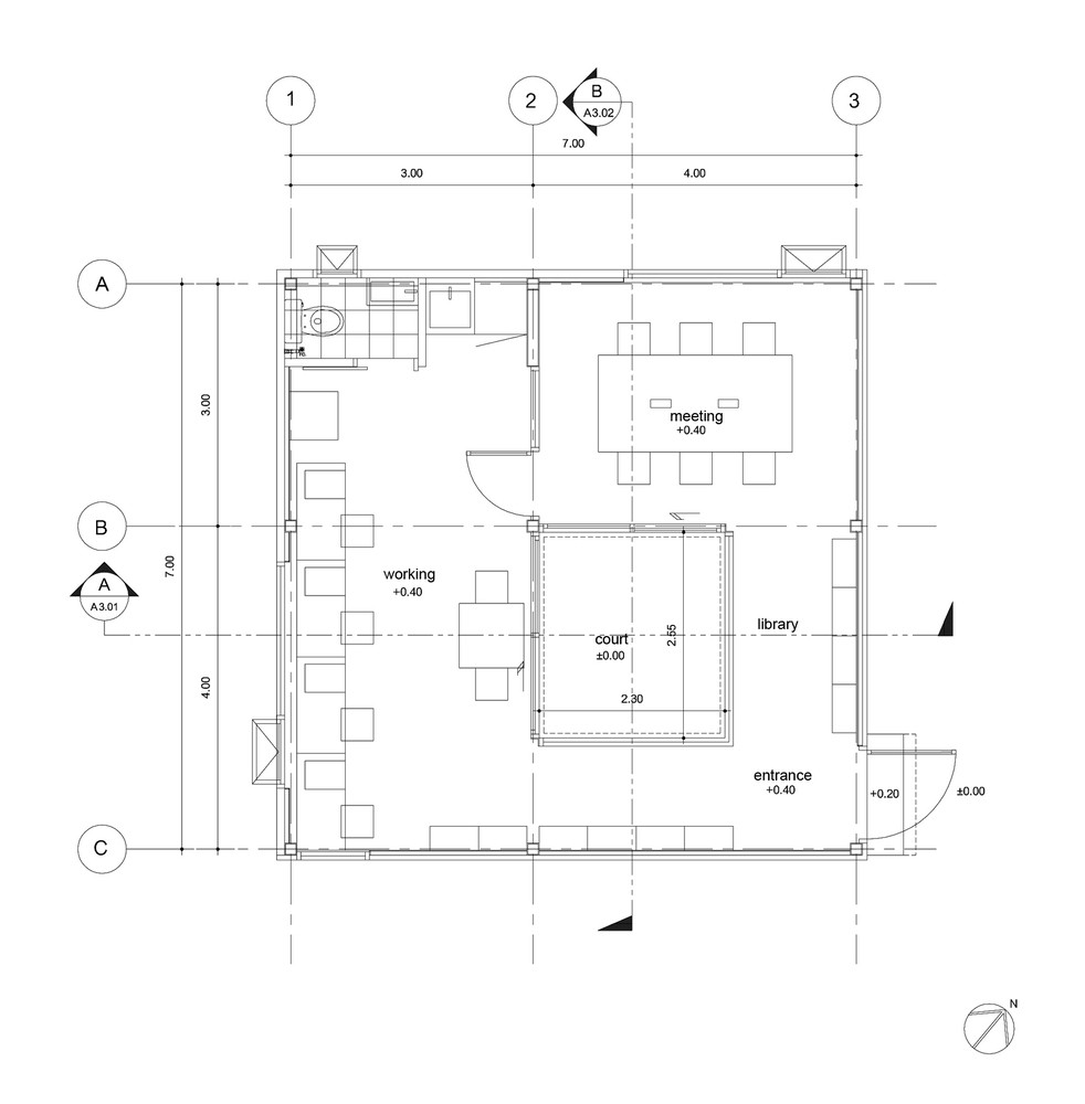 ASWA Studio 深色几何体量:曼谷小型工作室-23