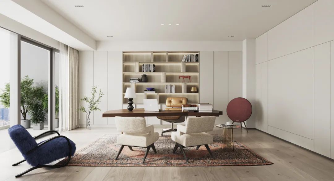 蓝色钱江大平层私宅设计丨中国杭州丨OTL本体建筑空间设计-15